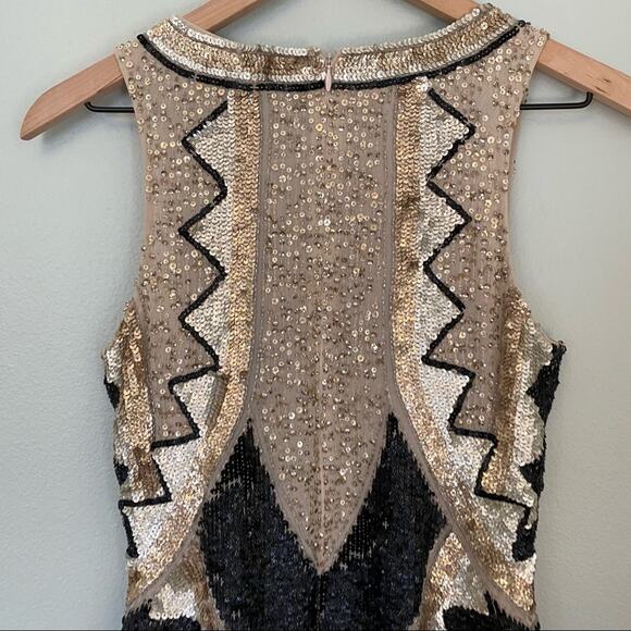 Needle & Thread Gold Sequin Mini Dress 4 - Picture 11 of 11